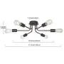 TULUCE 6 Light Sputnik Chandelier Oil Rubbed Bronze Ceiling Light Semi Flush Mount Light Ceiling for Kitchen Dining Room Living Room Foyer