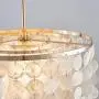 Saint Mossi 1-Light Morden Chandelier Capiz Pendant Lighting Fixture Coastal Style Hanging Ceiling Lighting for Dining Living Room Bedroom White Kitchen Island