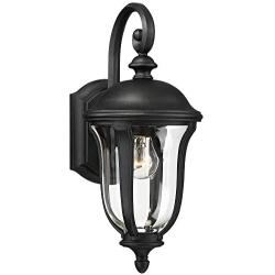 Park Sienna Traditional Outdoor Wall Light Fixture Black 16 3/4'' Clear Glass Downbridge for Exterior House Porch Patio Deck - John Timberland