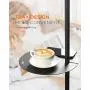 Tomons Floor Lamp, LED Standing Lamps with Remote Control and Adjustable Dimmable Bulb, Tall Industrial Arc Reading Light with Hanging Fabric Lampshade, Removable Shelf for Living Rooms, Bedrooms