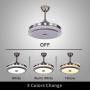 Ainfox 42'' Ceiling Fan with Light, 3 Speeds Invisible Retractable Chandelier Ceiling Fan with Remote Control, 3 Light Change Timing Function 4-Blades Fandelier Fan for Dining Room/Bedroom