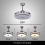 Ainfox 42'' Ceiling Fan with Light, 3 Speeds Invisible Retractable Chandelier Ceiling Fan with Remote Control, 3 Light Change Timing Function 4-Blades Fandelier Fan for Dining Room/Bedroom