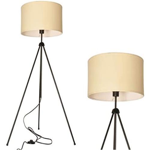 Modern LED Tripod Floor Lamps for Living Room, Bedroom, White Mid Century Standing Design Light with Metal Legs, Adjustable Contemporary Tall Lamp for Office-Blub not Included