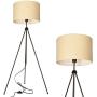 Modern LED Tripod Floor Lamps for Living Room, Bedroom, White Mid Century Standing Design Light with Metal Legs, Adjustable Contemporary Tall Lamp for Office-Blub not Included