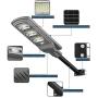 Solar LED Street Light, Outdoor 6000LM Powered Street Lamp Dusk to Dawn with Motion Sensor for Yard, Garage, Patio, ST60-010