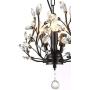 SEOL-LIGHT Farmhouse Crystal Branch Chandelier Pendant Hanging Lighting Fixture Small Size Flush Mount 120W with 3 Socket Black for Bedroom,Foyer,Kitchen,Dining Room