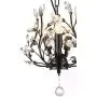 SEOL-LIGHT Farmhouse Crystal Branch Chandelier Pendant Hanging Lighting Fixture Small Size Flush Mount 120W with 3 Socket Black for Bedroom,Foyer,Kitchen,Dining Room