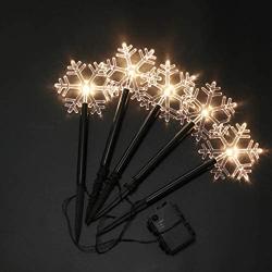 Uonlytech Christmas Snowflake Garden Lights Battery Operated Snowflake Lights Outdoor Waterproof Christmas Decorative Ground Lights Lawn Night Light