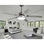 52'' 5 Blades Ceiling Fan with Lights Brushed Nickel Modern Ceiling Fan Chandelier Remote Control Fandelier Ceiling Fan for Bedroom,Dining Room,Living Room,Pavilion