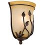 Leaf and Vine Farmhouse Wall Light Sconce Pocket Bronze Hardwired 10 1/2'' High Fixture Amber Rimmed Glass for Bedroom Bathroom Hallway - Regency Hill