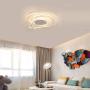 JIAODIE LED Ceiling Light Dimmable Living Room Kitchen Flush Hanging Lamp Modern Spiral Flower Shape Ceiling Lamp Fixture,Bedroom Ceiling Chandelier Lighting with Remote Control,White,Ø22″/72W