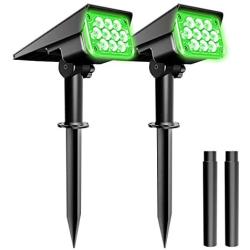 T-SUNUS Solar Green Lights Outdoor, 20 LEDs Solar Spot Lights Solar Landscape Lights Solar Lights Outdoor 2 in 1 Solar Powered Wall Light Solar Garden Light for Yard Garden Driveway Porch Patio