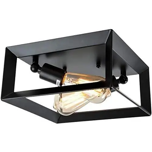 HMVPL 2-Lights Farmhouse Close to Ceiling Light, Black Semi Flush Mount Lighting Fixture Industrial Ceiling Lamp for Kitchen Island Dining Room Foyer Hallway Entry Bedroom HMVPL 2-Lights Farmhouse Close to Ceiling Light, Black Semi Flush Mount Lighting Fixture Industrial Ceiling Lamp for Kitchen Island Dining Room Foyer Hallway Entry Bedroom