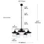 Nate 5-Light Chandelier, Oil Rubbed Bronze, Clear Glass Shades,60471