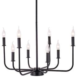 Sivilynus 8 Lights Black Sputnik Moden Chandelier