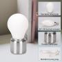 Touch Control Table Lamp, 3-Way Dimmable Small Table Lamp, Night Light Bedside Lamp with Opal Glass Shade Silver Base, Ambient Light Little Modern Lamp for Bedroom, Living Room, B11 Led Bulb Included