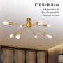 PUMING Sputnik Chandeliers 8 Lights Modern Pendant Lighting for Living Room Bedroom Kitchen Bathroom Foyer Entryway, Gold