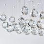 Saint Mossi Chandelier Modern K9 Crystal Raindrop Chandelier Lighting Flush mount LED Ceiling Light Fixture Pendant Lamp for Dining Room Bathroom Bedroom Livingroom 3 GU10 Bulb Required H33'' W10'' L25''