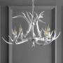 JONATHAN Y JYL6301C Eldora 26'' Adjustable Resin Antler 4-Light LED Chandelier Glam,Rustic,Cottage Dimmable, for Dining Room, Foyer, Bedroom, Silver