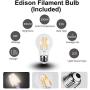 FUDESY Outdoor LED Wall Lantern,Plastic Exterior Wall Light with 8W Edison Filament Bulb,White Porch Light for Garage,Patio,Yard,FDS2542EW