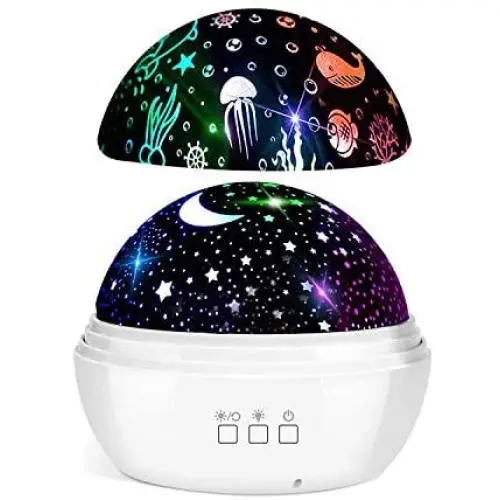 Star Night Light Projector, FISHOAKY 3 in 1 Sky Night Light Projector, 360°Rotating 8 Colors Mode Projector Baby Night Lights with USB Cable, Popular Toy Gifts for Kids Baby Birthday Christmas