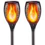 Solar Torch Lights Outdoor, 2 Pack Waterproof Flickering Flame Torches Lights Solar Powered Pathway Landscape Decoration Lighting Auto On/Off for Garden Patio Yard
