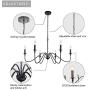 Lampundit 6-Light Iron Chandelier Black Farmhouse Chandelier Classic Candle Ceiling Pendant Light Fixture for Kitchen Island Dining Room Living Room Foyer Barn