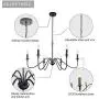 Lampundit 6-Light Iron Chandelier Black Farmhouse Chandelier Classic Candle Ceiling Pendant Light Fixture for Kitchen Island Dining Room Living Room Foyer Barn