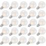 G40 Globe Replacement Bulbs with Frosted White, 1.5 Inch -5 Watt -Screw Base -Fits E12 and C7 Sockets, 25 Pack