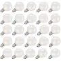 G40 Globe Replacement Bulbs with Frosted White, 1.5 Inch -5 Watt -Screw Base -Fits E12 and C7 Sockets, 25 Pack