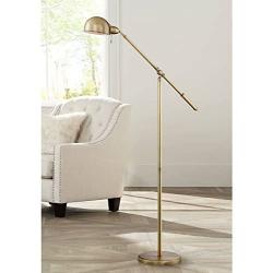 Dawson Modern Pharmacy Floor Lamp Antique Brass Adjustable Boom Arm and Head for Living Room Reading Bedroom Office - 360 Lighting