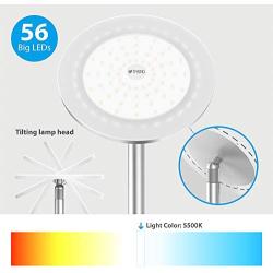 TROND LED Torchiere Floor Lamp, Modern Sky Tall Dimmable Lamp 30W, 5500K Natural Daylight, Max. 5000lm, 71-Inch, 30-Min Timer, Standing Pole Uplight for Living Room Bedroom Office, Silver