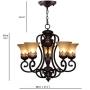 LightInTheBox 5-Light Chandeliers Retro black Elegant and simple style Flush Mount Painting Lighting Fixture Lamp for Dining Room, Kitchen, Garage