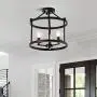 Maxax-Semi Flush Mount Ceiling Light (Antique Black 3 Lights)