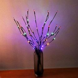 AMARS 3 Pack Lighted Branches with Timer Battery Powered 8 Modes Decorative LED Twig Branch Lights Home Decoration for Living Room Floor Vase Christmas (29inch, 60leds, Auto 6H ON/18H Off, Colored)