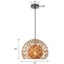 KWOKING Lighting Modern Weave Wicker Hanging Lamp Globe Pendant Light Natural Hemp Ball Rattan Chandelier Light Fixture for Hallway Dining Room - Style A