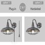 Wall Sconce with Plug in Cord and On Off Switch,Retro Gooseneck Wall Light Fixtures for Bedroom Nightstand