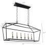 Deluxe Lamp 49 Inch Large Linear Lantern Chandelier Rectangular Island Pendant Ceiling Light Open-Frame Shade Kitchen Island Dining Room (6 Light) Aged Iron