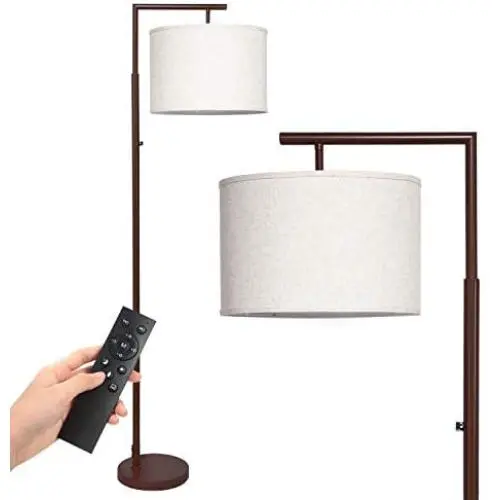 Deeak Floor lamp,Stepless Brightness &4 Color Temperature Modern Standing Shade Led Floor Lamp with Remote & Touch Control for Living Room,Office and Bedroom(9W LED Bulb Inclued） (Bright Brown)