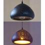 LITFAD Starry Sky Shade Pendant Light 9.84'' Industrial Style Weathered Iron Shade Single Mushroom Shape Pendant Lamp Mounted Ceiling Light with Adjustable Chain for Dining Room Restaurant Bar - C
