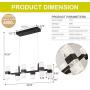 Modern Kitchen Island Light LED Chandelier Contemporary 6-Pendant Lighting 50W 4000lm Adjustable Hanging Ceiling Light for Living Room Foyer Hallway Bar Dining Room, 4000K Nature White, Matte Black