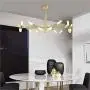 BOKT Post Modern Lighting 20-Light Living Room Chandelier Lighting Island Frosted Glass Lampshade G4 Lamp Socket led Lights Fixture Flush Mount (Gold, Large)