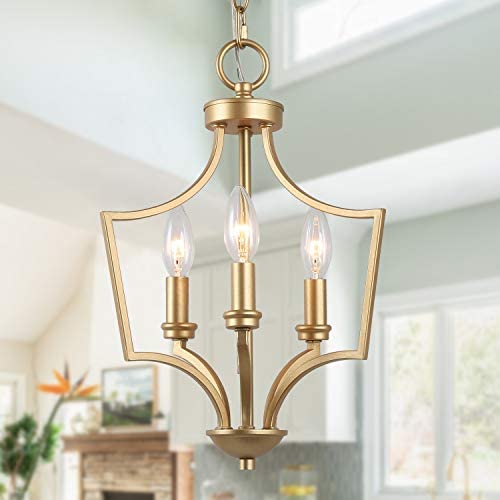 KSANA Gold Chandelier, Small Pendant Light for Kitchen Island, Dining & Living Room