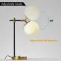 Loclgpm Brass Gold Globe Table Lamp, Mdoern Night Light with Adjustable White Globe Glass and Metal Base, Decorative Nightstand Desk Lamp for Living Room, Bedside, Bedroom, Office, Home Decor Loclgpm Brass Gold Globe Table Lamp, Mdoern Night Light with Adjustable White Globe Glass and Metal Base, Decorative Nightstand Desk Lamp for Living Room, Bedside, Bedroom, Office, Home Decor