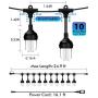 Outdoor String Lights, 41 Ft Weatherproof String Lamps with 10 LED Flame Effect Light Bulbs for Christmas Tree Patio Deck Backyard Garden Bedroom Porch Cafe Wedding Graduation Party