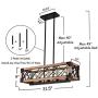 Farmhouse Rectangle Wood Metal Vintage Pendant Light, Industrial Kitchen Island Hanging Pendant Lighting with 5 Lamp Socket, Rustic Farmhouse Pendant Lamp