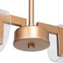 LOG BARN Gold Chandelier, Island Lights for Kitchen with Seeded Glass Shades, Modern Linear Pendant Lighting for Dining Room, 4 Lights, L34.5'' x W3.5''
