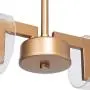 LOG BARN Gold Chandelier, Island Lights for Kitchen with Seeded Glass Shades, Modern Linear Pendant Lighting for Dining Room, 4 Lights, L34.5'' x W3.5''