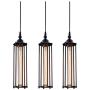 PIHAPPY Industrial Metal Pendant Light Fixture, Rustic Hanging Ceiling Lights, Vintage Cage Lighting for Kitchen Island Dining Room Farmhouse 3 Pack Without BLUBS (Bronze)