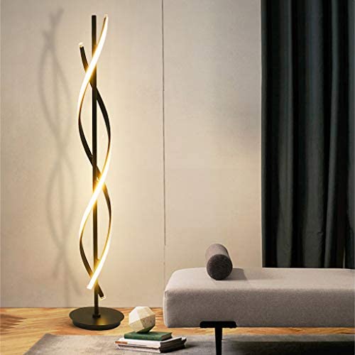 24W LED Floor Lamp, 51.18'' Dimmable Spiral LED Smart Floor Corner Lamp, Super Bright Vibrancy Modern Standing Light for Living Room Bedroom Office Reading & Decor